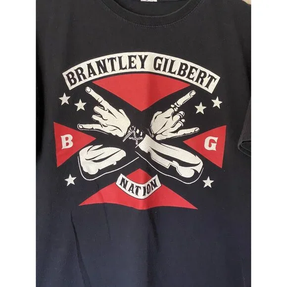 Brantley Gilbert Black S/S T-Shirt Men's Size L Concert Tour Country Music Tee - Picture 9 of 10